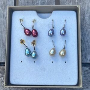 Honora Red, Purple, Blue, and Cream Pearl Earrings